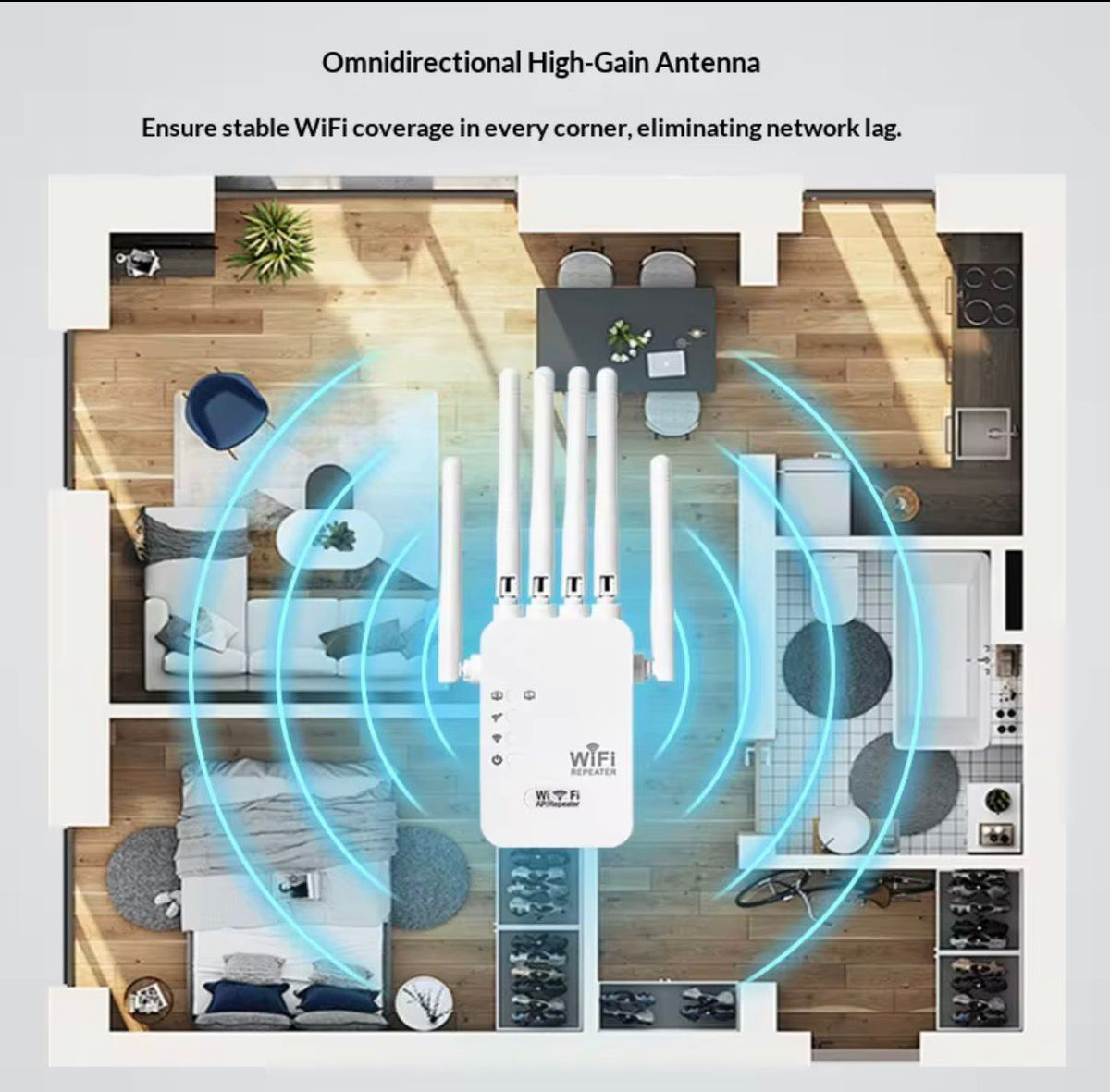 Amplificateur WIFI 6 ANTENNES